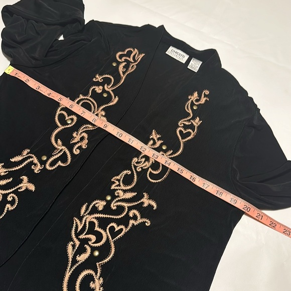 CHICO’S TRAVELERS WOMEN BEAUTIFUL 😍 EMBROIDERED OPEN FRONT CARDIGAN STRETCHY - Picture 13 of 16